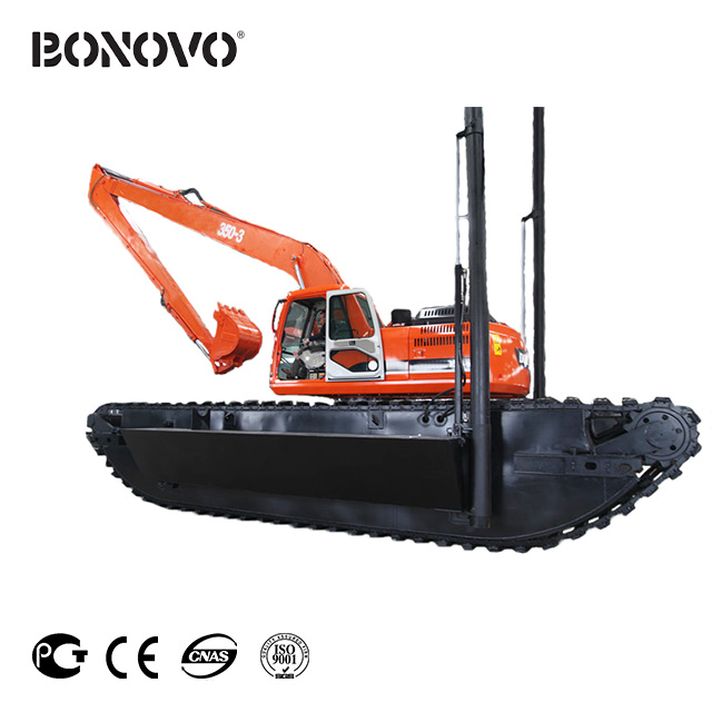 2021 China New Design John Deere 17g Mini Excavator - BONOVO Amphibious Excavator Price New Mini Hydraulic Crawler Excavator with Floating Pontoon - Bonovo - Bonovo