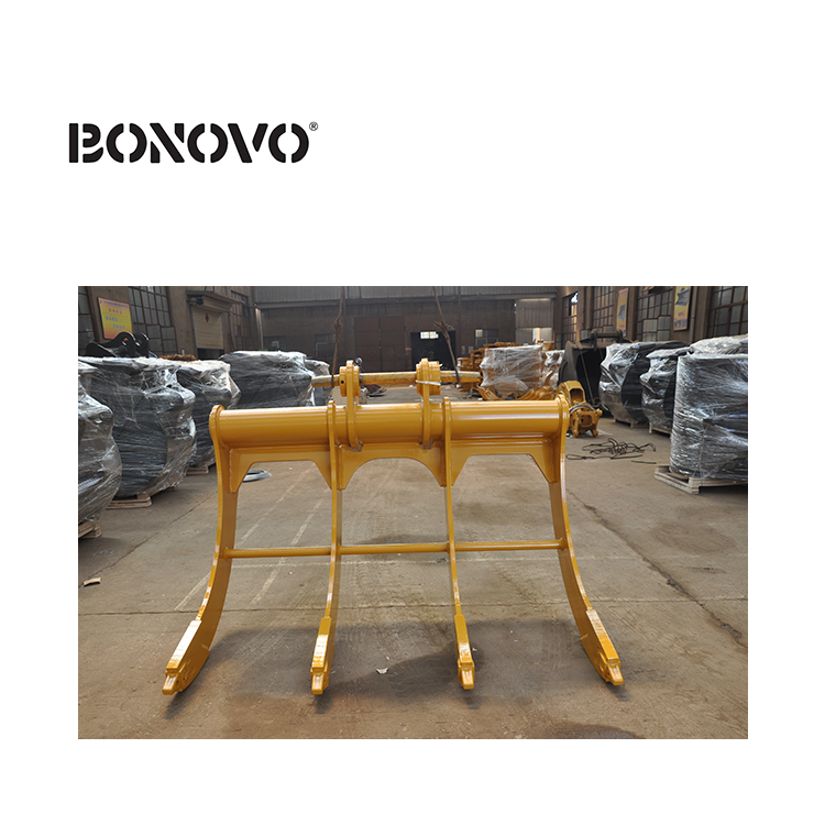 OEM Supply Fork For Tractor Bucket - New land clearing rakes stick rake from BONOVO, available at factory price only, for 1-100 ton excavators - Bonovo - Bonovo
