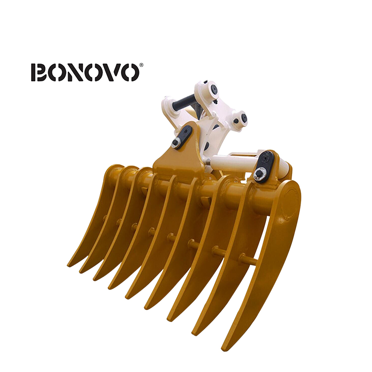 OEM Supply Fork For Tractor Bucket - New land clearing rakes stick rake from BONOVO, available at factory price only, for 1-100 ton excavators - Bonovo - Bonovo