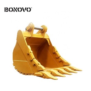 Bonovo severe-duty bucket quarry bucket for digging in severe ground conditions where rock is prevalent