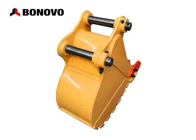 A trenching bucket with a narrow profile.