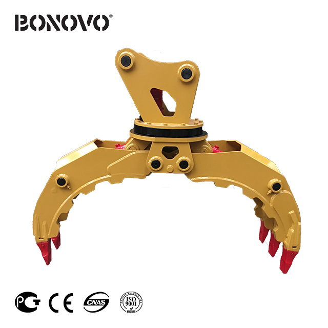 Chinese Professional Bobcat Ditching Bucket –
 BONOVO factory direct sale hydraulic 360 degree rotary grapple with aftersale service – Bonovo